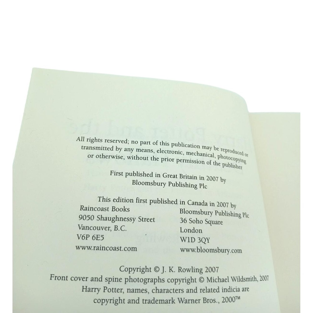 Harry Potter and the Deathly Hallows 2007β Hardcover J.K. Rowling Final Book - Picture 7 of 8